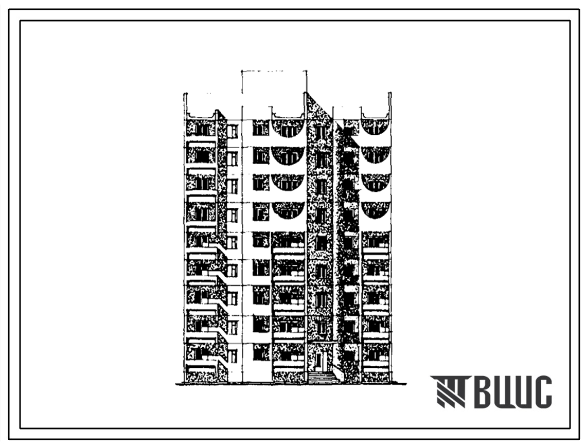 Типовой проект 149-06с.85 Девятиэтажная блок-секция рядовая торцевая левая на 36 квартир
