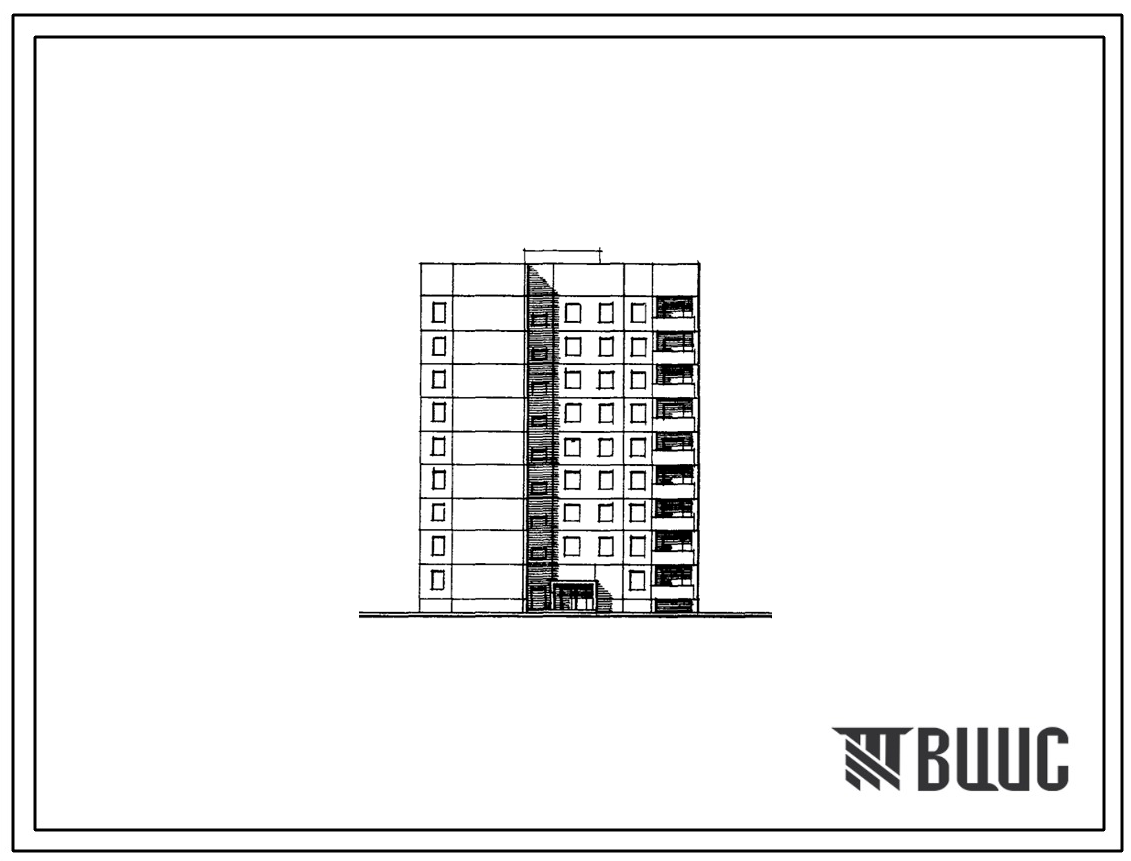 Типовой проект 121-84-4/1.2 Жилой дом 9-этажный односекционный 36-квартирный