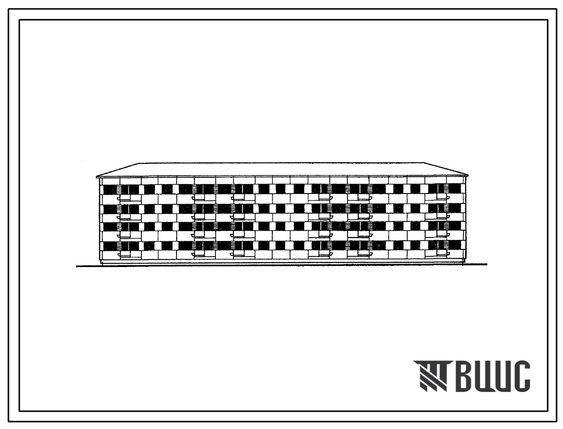 Типовой проект 1-439Я-6 Четырехэтажный крупноэлементный дом на 48 квартиры со стенами из панелей автоклавного ячеистого бетона
