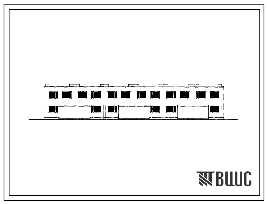 Типовой проект 143-23-62 Двухэтажный блокированный жилой дом с пятикомнатными квартирами.