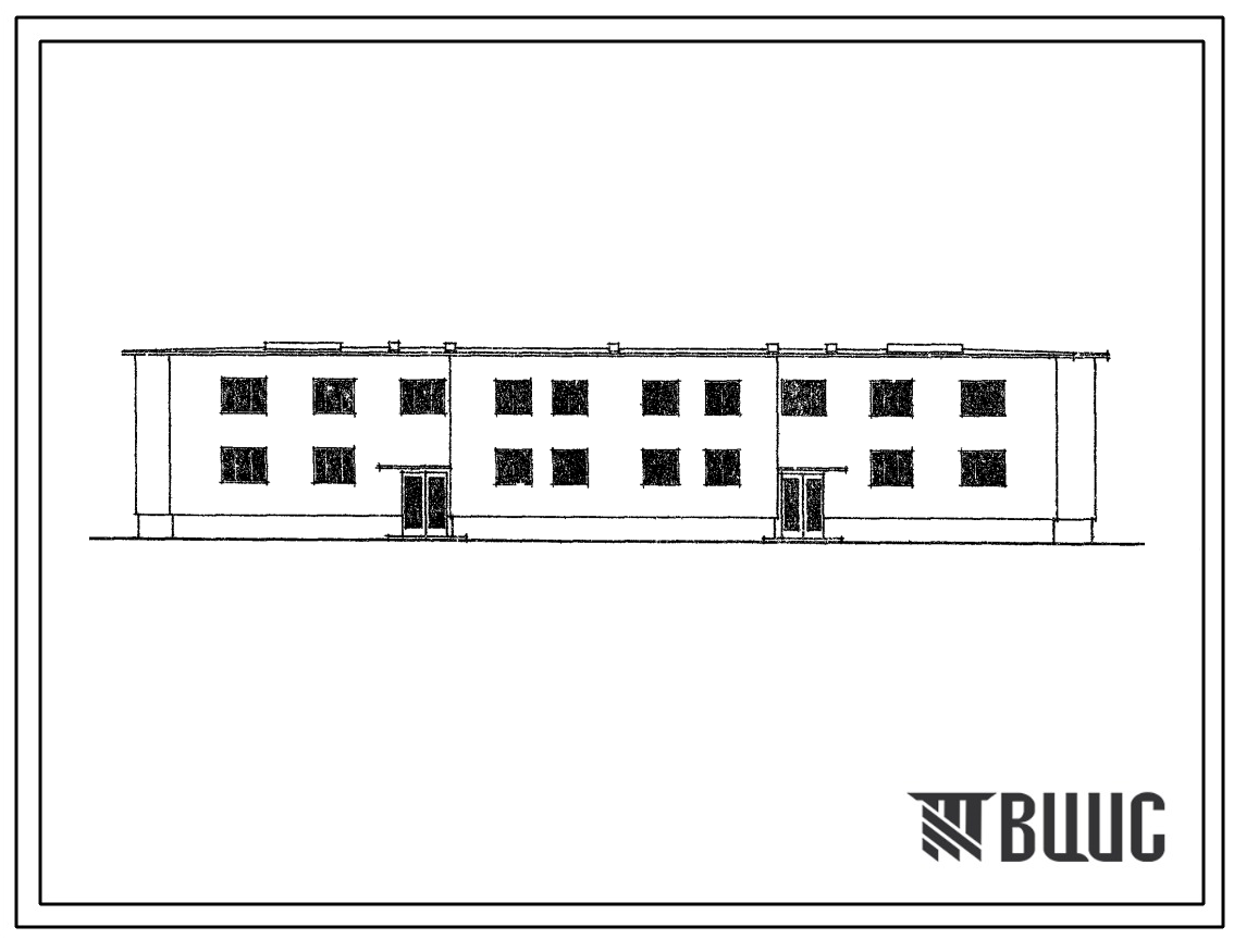 Типовой проект 114-12-119/73 Двухэтажный двухсекционный жилой дом на 12 квартир (однокомнатных 1Б-4, двухкомнатных 2Б-4, трехкомнатных 3А-4). Для строительства в 1В климатическом подрайоне, 2 и 3 климатических районах.