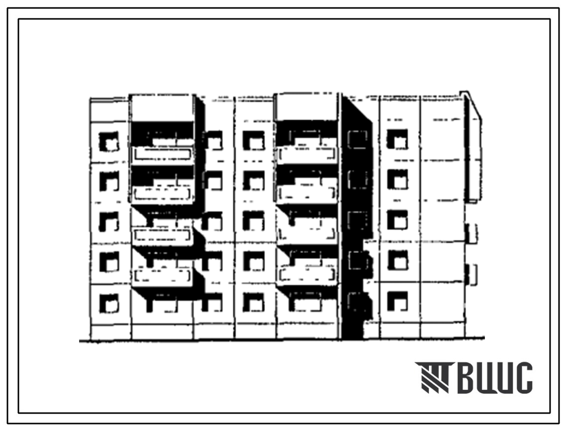 Типовой проект 97-0365.89 Блок-секция 5-этажная 25-квартирная угловая правая 1-2-2-3-3
