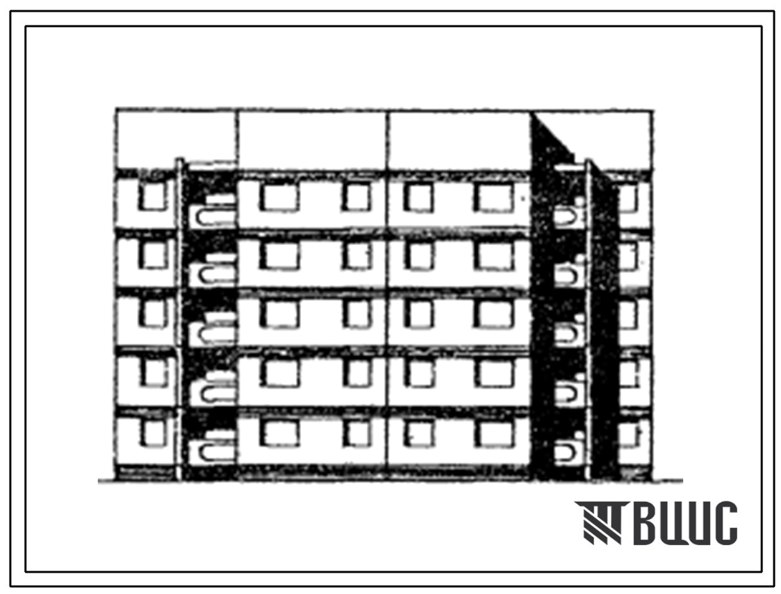 Типовой проект 152-09.13.86 5-этажная рядовая торцевая блок-секция на 20 квартир 2Б.2Б.3Б.3Б (для строительства в г. Лангепасе Тюменской области)