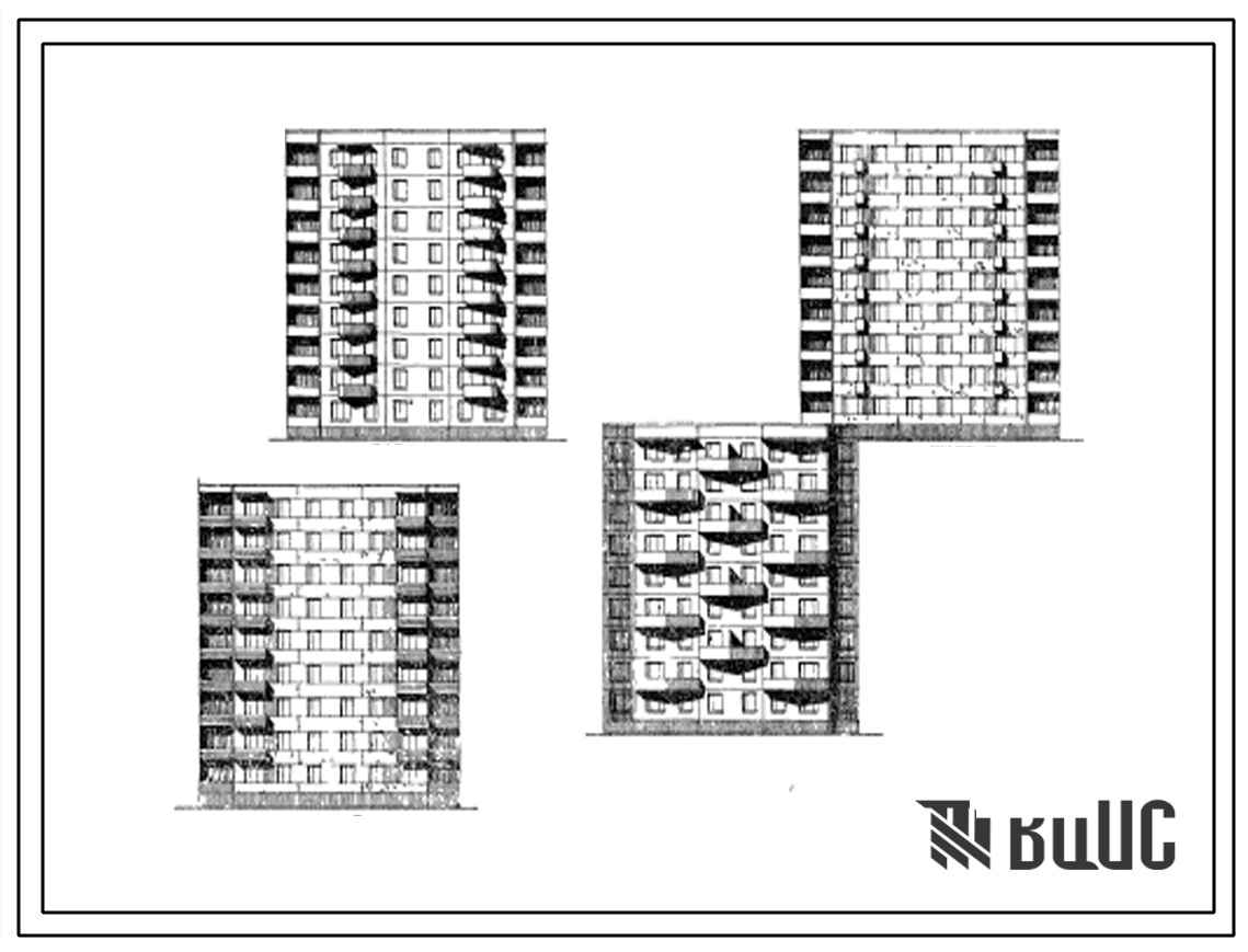 Типовой проект 75-07 Девятиэтажная блок-секция рядовая на 36 квартир (двухкомнатных Б-18, трехкомнатных 3Б-18). Для строительства в 1В, 2Б, 2В, 2Г, 3А и 3В климатических подрайонах.