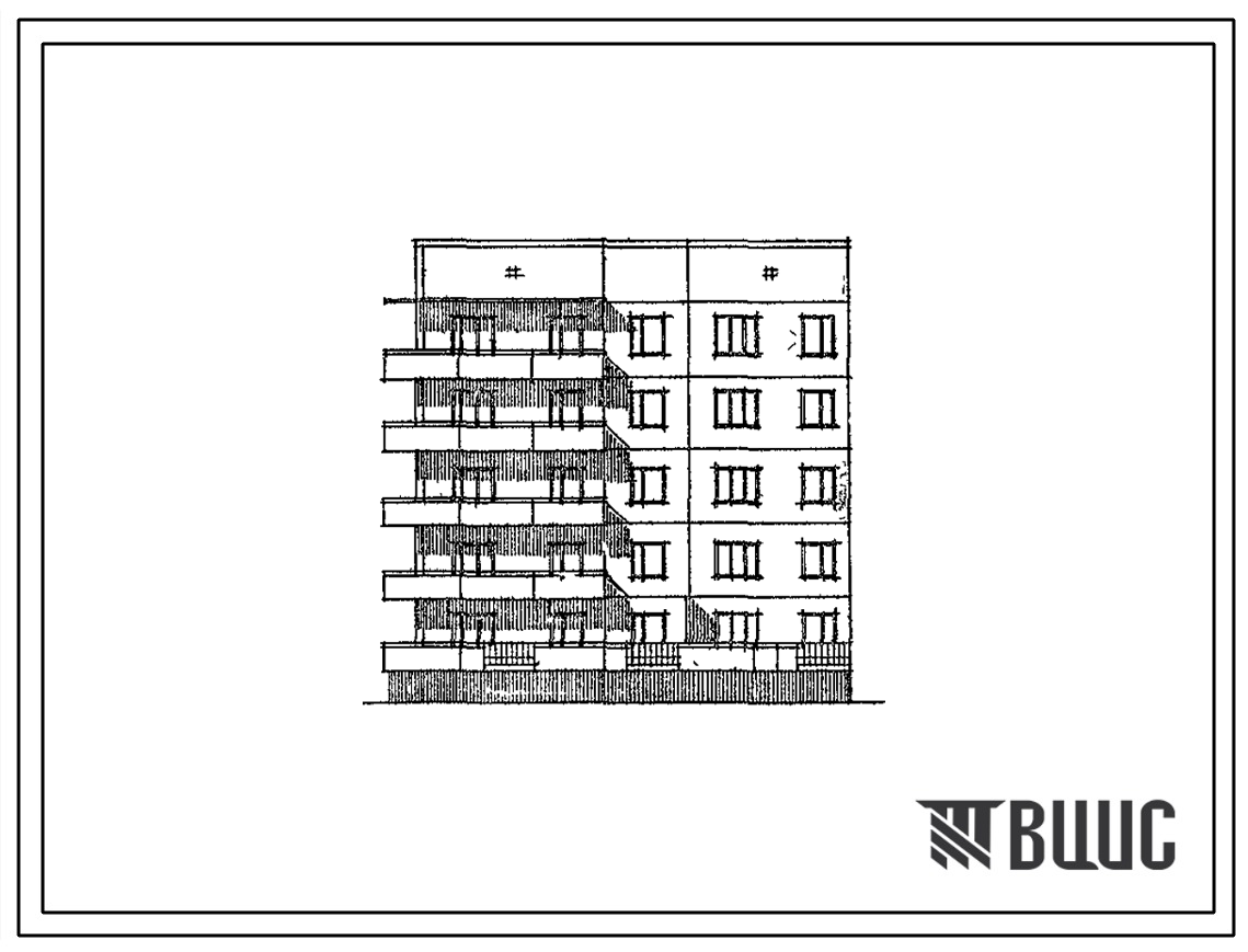 Типовой проект 108-015 Пятиэтажная крупнопанельная блок-секция на 10 квартир торцевая левая (3Б.5Б)