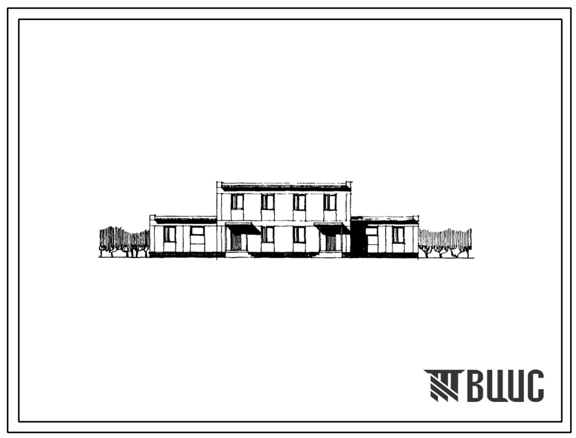 Типовой проект 143-211-26/1 Двухэтажный дом на 2 шестикомнатные квартиры в двух уровнях. Для строительства в 4А и 4Г климатических подрайонах Туркменской ССР