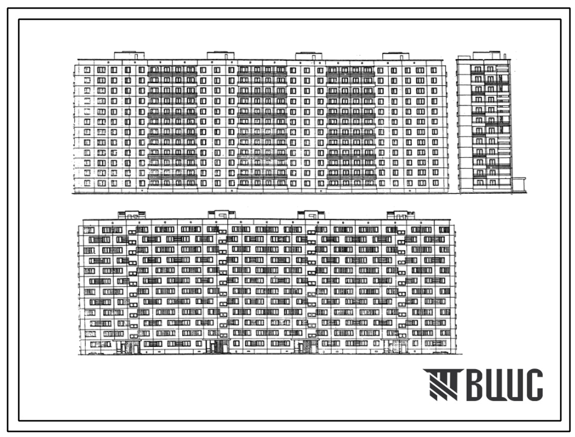 Типовой проект II-49-04/12Ю 12-этажный панельный 4-секционный 191-квартирный крупнопанельный жилой дом. Вариант П.