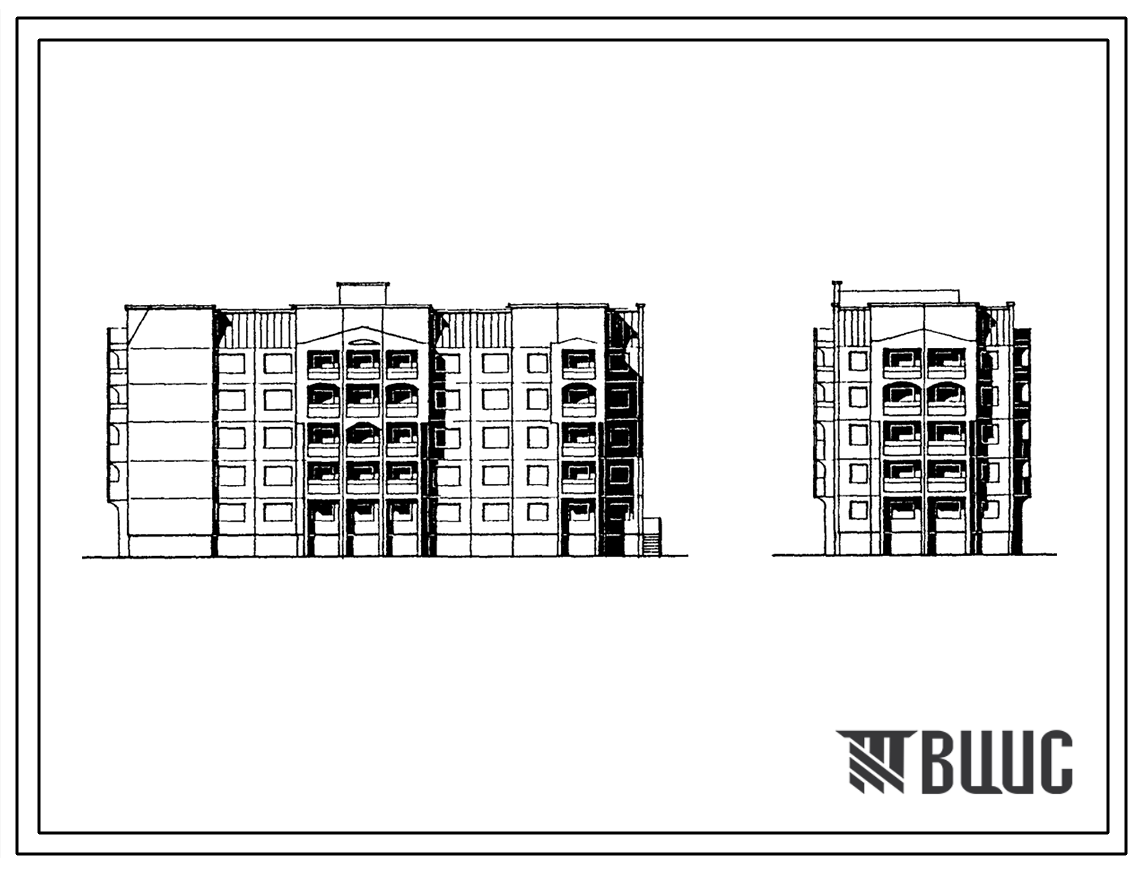 Типовой проект 90-0295.1.13.89 Блок-секция общежития 5-этажная на 161 место торцевая левая (для строительства в г. Омске и Омской области)
