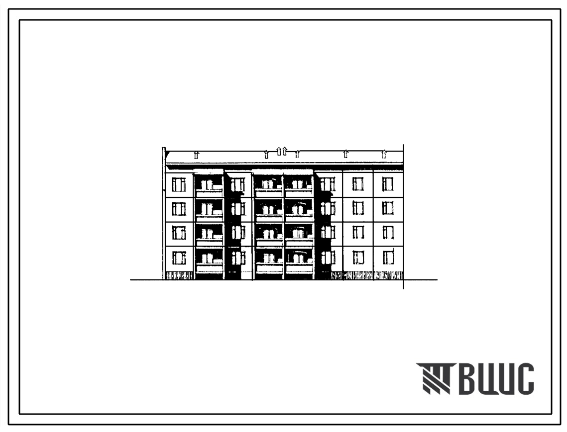 Типовой проект 76-094сп.85 Четырехэтажная блок-секция торцевая левая на 20 квартир