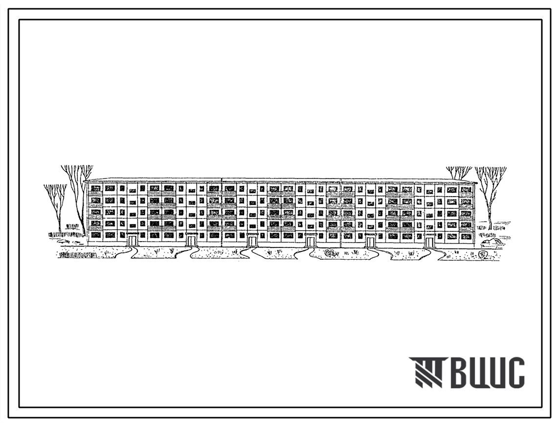 Типовой проект 1-464ДП-15  Пятиэтажный крупнопанельный жилой дом на 90 квартир (однокомнатных  5, двухкомнатных  60, трехкомнатных  15, четырехкомнатных  10).