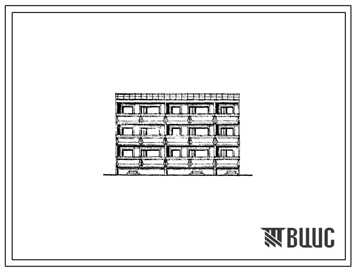 Типовой проект 104-034/1 Трехэтажная блок-секция рядовая на 6 квартир (трехкомнатных 3Б-3, четырехкомнатных 4Б-3). Для строительства во 2Б и 2В климатических подрайонах Латвийской ССР