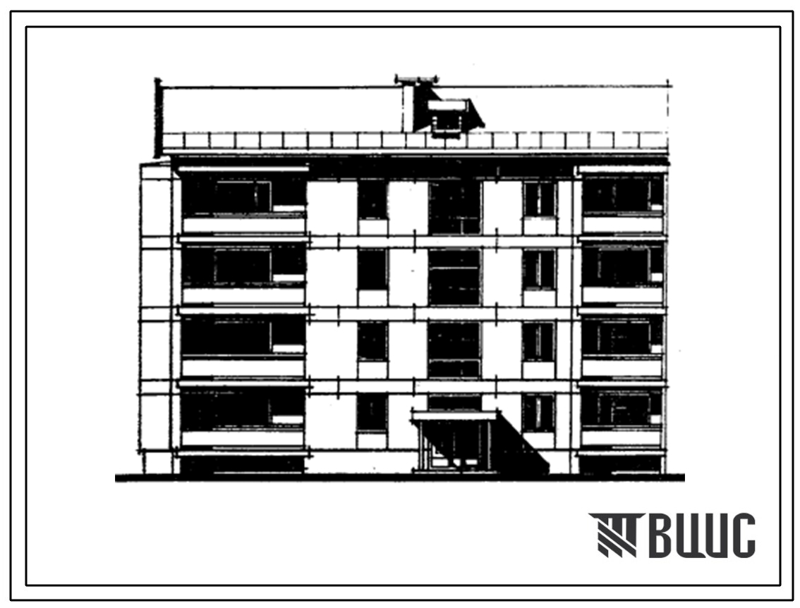 Типовой проект 24-0167.83 Блок-секция четырехэтажная торцевая левая на 12 квартир. Для строительства во 2 и 3 климатических районах