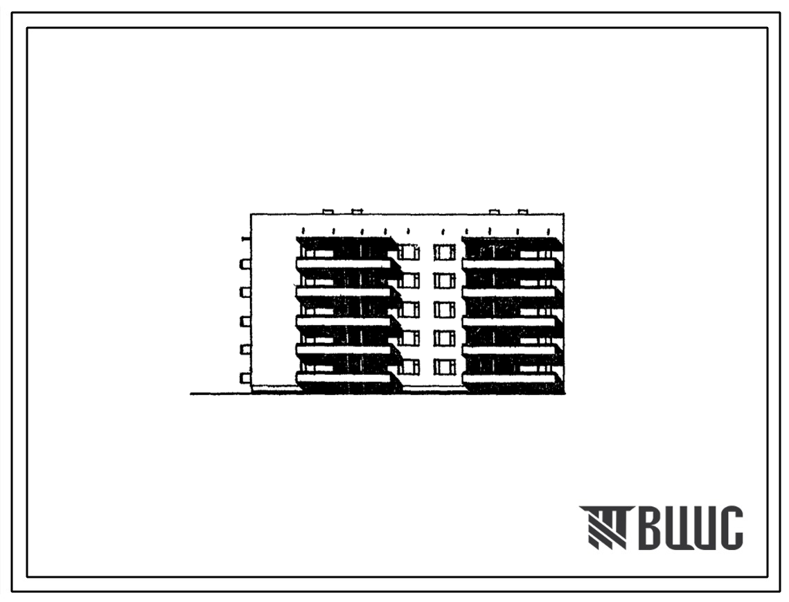 Типовой проект 67-010/78.2 Двойная блок-секция  торцовая 5-этажная 25-квартирная 1Б, 2Б, 3Б-2Б, 3Б (левая)