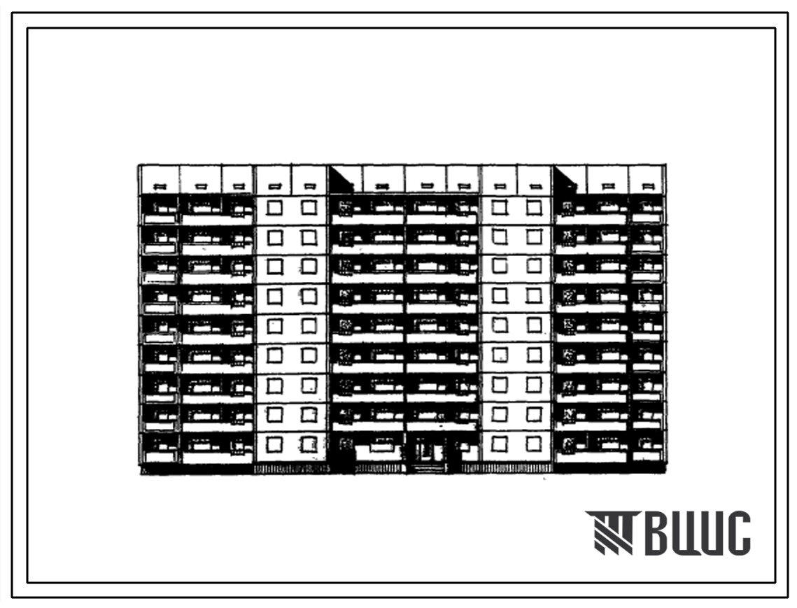 Типовой проект 92-035с/1.2 Девятиэтажная блок-секция рядовая торцевая на 70 квартир (двухкомнатных 2Б-52, трехкомнатных 3Б-18). Для строительства в 1В климатическом подрайоне, 2 и 3 климатических районах сейсмичностью 8 баллов