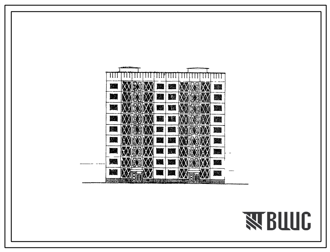 Типовой проект 69-021с Пятиэтажная блок-секция рядовая на 53 квартиры (двухкомнатных 2А-17, 2Б-35; трехкомнатных 3Б-1). Для строительства в районах сейсмичностью 9 баллов