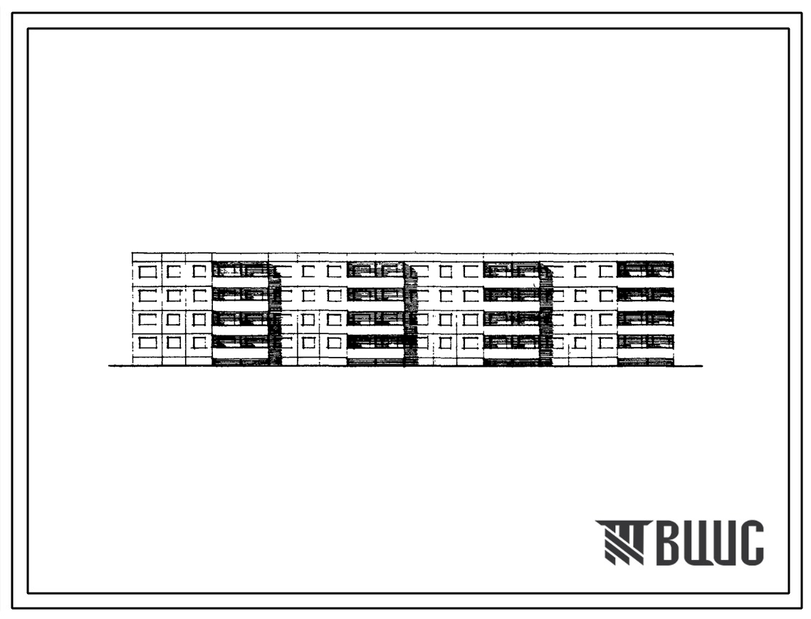 Типовой проект 1-464Д-145 Четырехэтажный четырехсекционный дом на 47 квартир (однокомнатных 1Б-15, двухкомнатных 2Б-15, трехкомнатных 3Б-17). Для строительства в 1В климатическом подрайоне нечерноземной зоны РСФСР и 2 климатическом районе