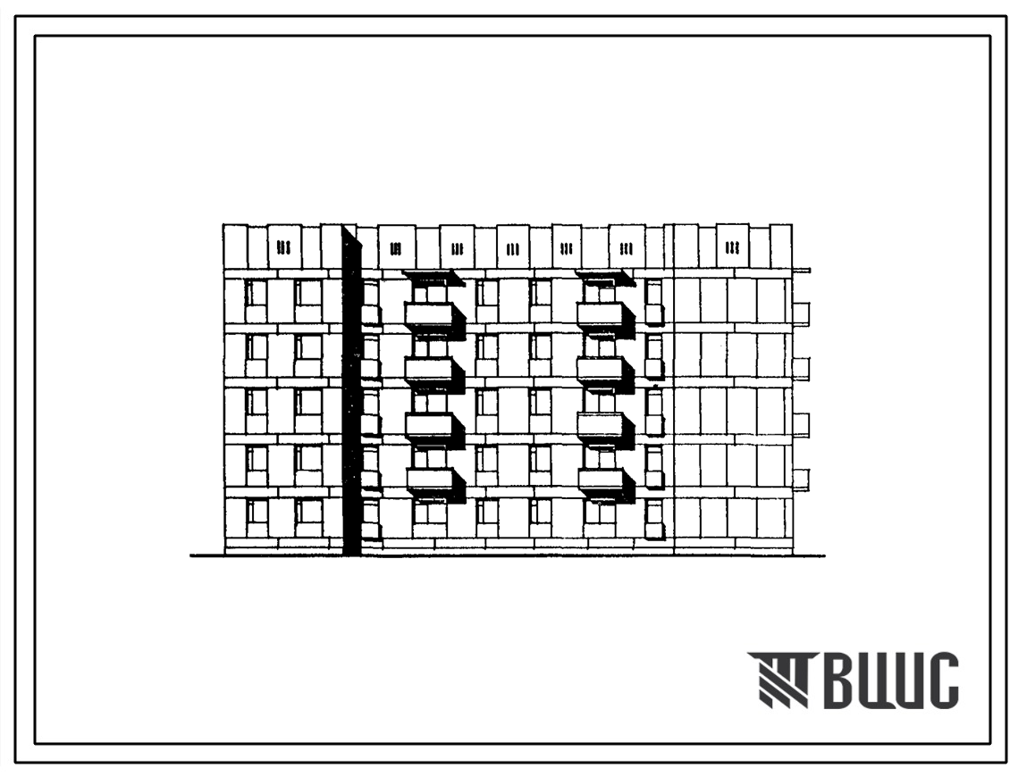 Типовой проект 174-020с.85 Блок-секция 5-этажная 2-секционная 35-квартирная торцовая левая 1А.1А.1Б.2Б-1А.2А.3Б