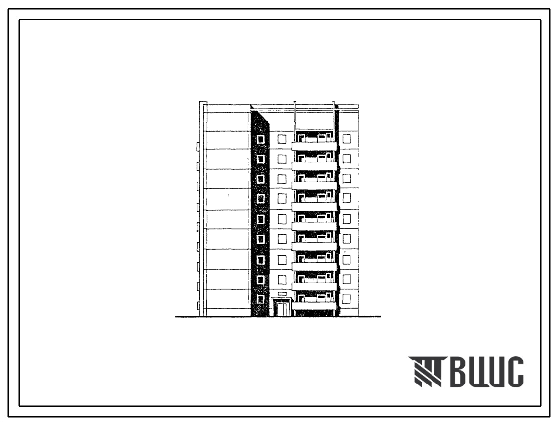 Типовой проект 135-0318с.13.87 9-этажная торцевая левая блок-секция на 35 квартир 2-2-3-4 для строительства в г. Иркутске