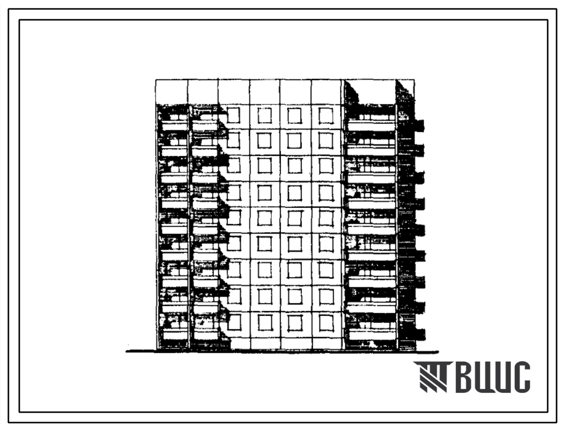 Типовой проект 121.1-093.83 Девятиэтажная блок-секция угловая (угол 900) на 36 квартир. Для строительства в городах Псков, Тольятти и Московской области