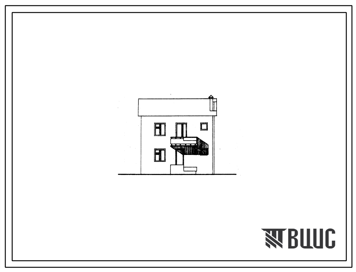 Типовой проект 42-0101с Двухэтажная блок-квартира с четырехкомнатной квартирой типа 4Б.