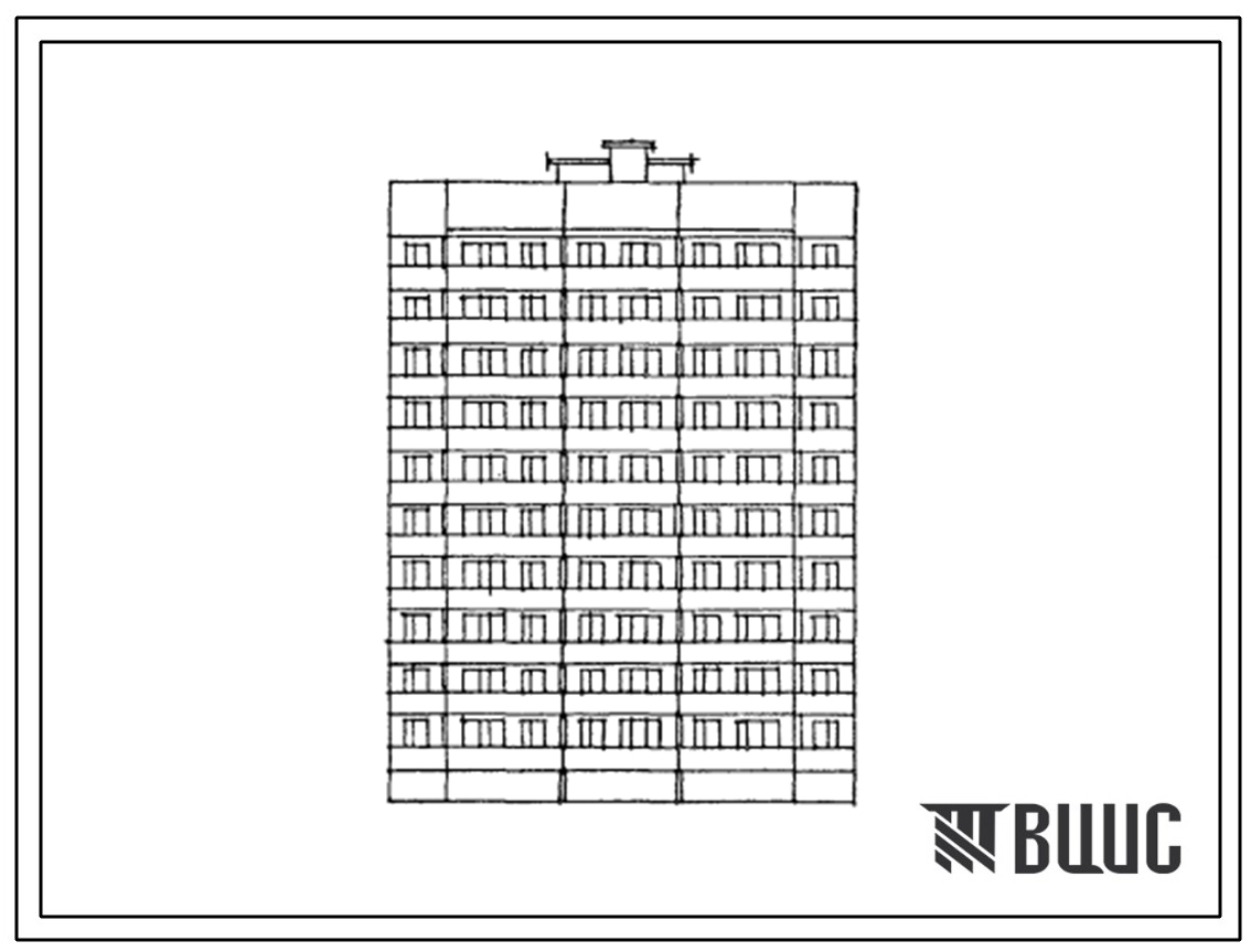 Типовой проект 83-061.13.87 Блок-секция 10-этажная 50-квартирная рядовая с торцевыми окончаниями 3-1-1-1-3. Для строительства в г.Тула и Тульской области.