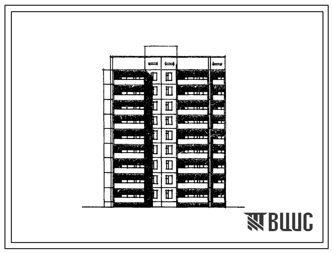 Типовой проект 125-052.83 9-этажная 36-квартирная блок-секция торцевая левая с рядовым окончанием 1Б-2Б-2Б-3Б. Для строительства в 1В климатическом подрайоне, 2 и 3 климатических районах.
