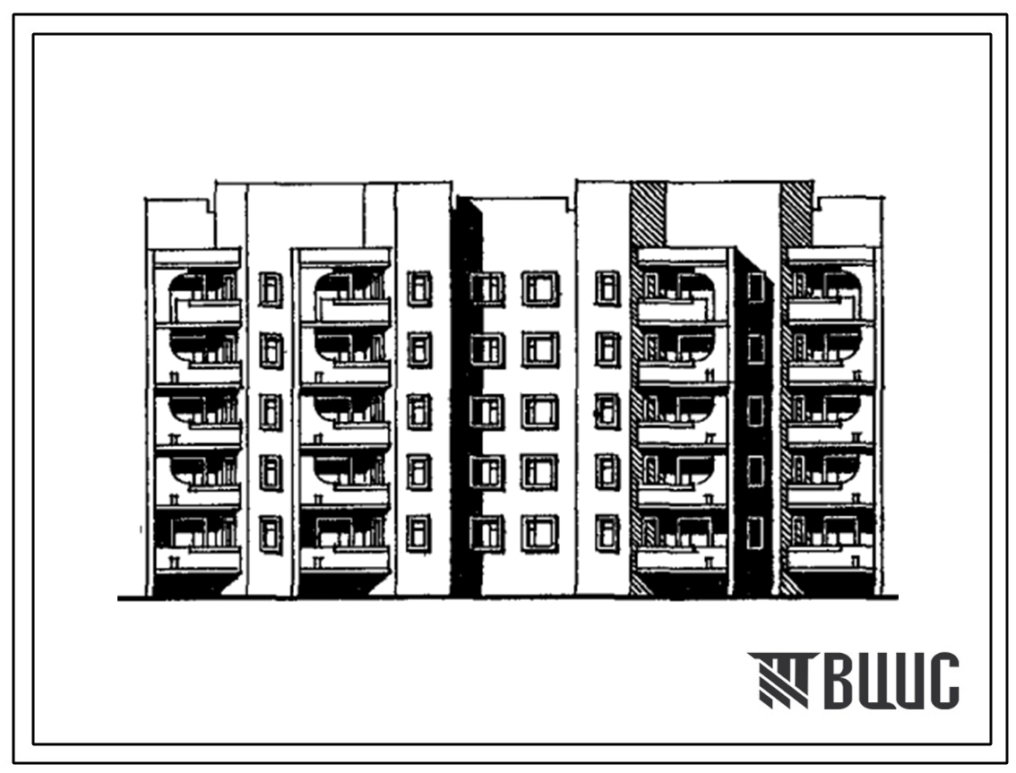 Типовой проект 85-070.92 Блок-секция 5-этажная 20-квартирная рядовая 3Б.4Б-3Б.4Б