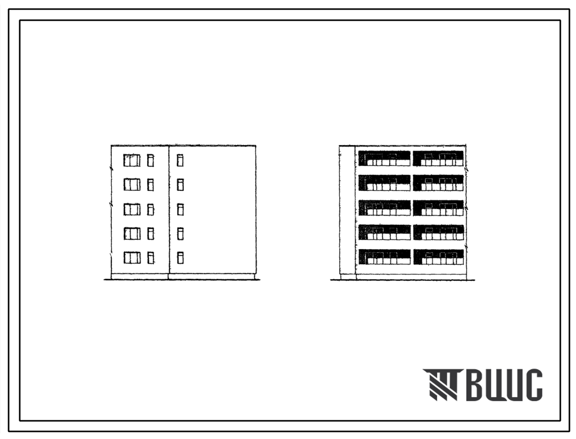 Типовой проект 85-09 Пятиэтажная блок-секция угловая (правая) на 15 квартир (однокомнатных 1Б-1, двухкомнатных 2Б-14). Для строительства в 1В, 2Б, 2В, 2Г, 3А, 3В климатических районах.