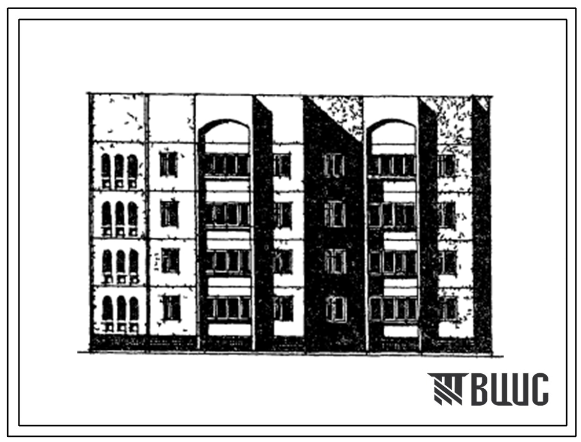 Типовой проект 148-061.13.86 Блок-секция 4-этажная 12-квартирная угловая правая 4-1-6 для строительства в г. Мары