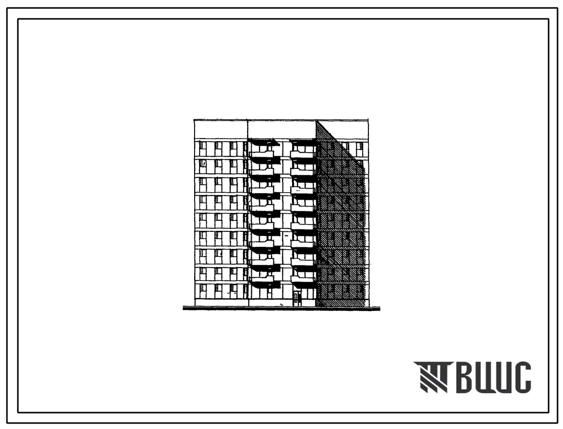 Типовой проект 123-021м Блок-секция девятиэтажная 36-квартирная поворотная, 2Б.2Б.3А.3А.
