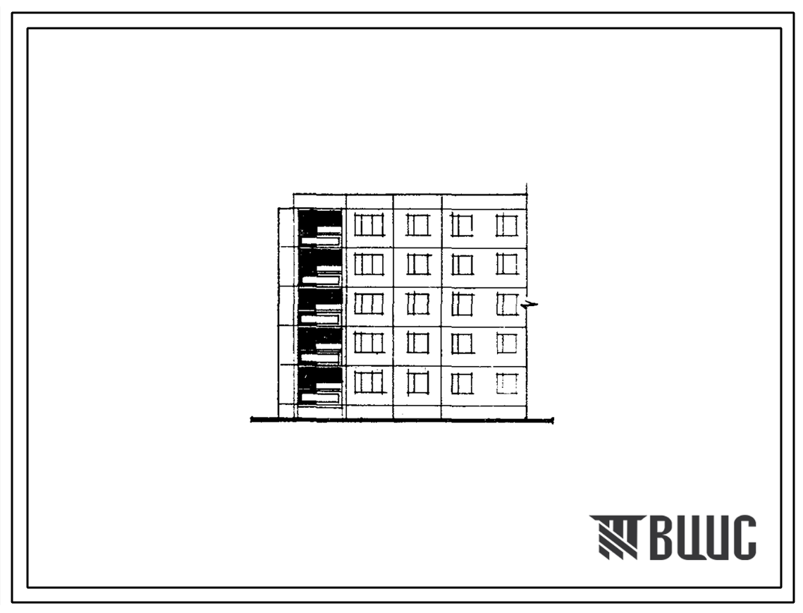Типовой проект 94-013 Пятиэтажная 20-квартирная угловая блок-секция 1Б, 2Б, 3А, 3А (левая). Для строительства во 2 и 3 климатических районов и 1В климатическом подрайоне.