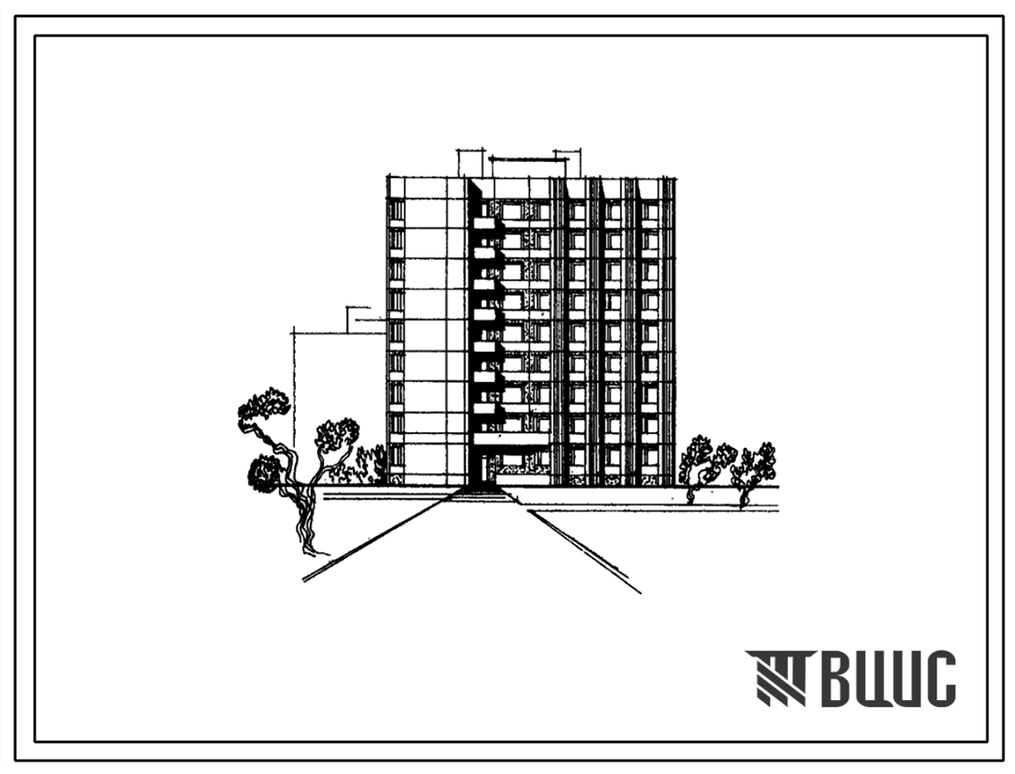 Типовой проект 91-027/1 Девятиэтажная блок-секция общежития на 339 человек с ячейками на 8-11 человек (с комнатами на 2 и 3 человека). Для строительства во IIБ, IIВ и IIГ климатических подрайонах, III климатическом районе.