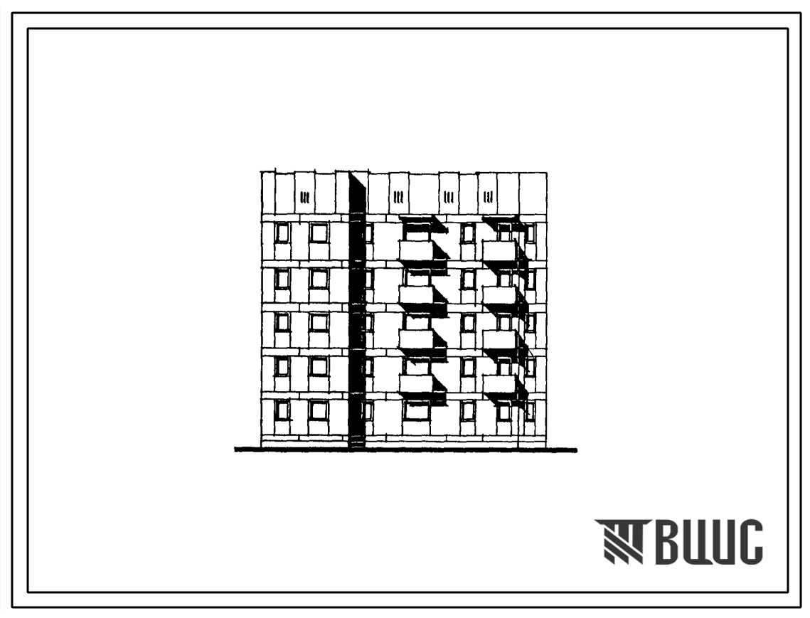 Типовой проект 174-032с.85 Блок-секция 5-этажная 1-секционная 15-квартирная поворотная левая с внешним углом поворота 1Б.3А.3Б