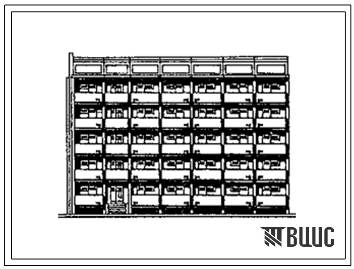 Типовой проект 76-0121сп.13.90 Блок-секция 5-этажная 30 квартирная торцовая левая 2-1-1-1-1-1 (галерейная) для г.г. Ургенча, Гулистана, Карши