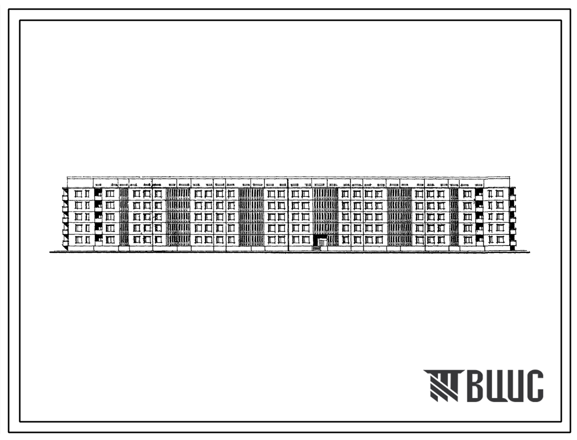 Типовой проект 111-135-21 Пятиэтажный шестисекционный жилой дом на 70 квартир (двухкомнатных 2Б-36, трехкомнатных 3А-19, трехкомнатных 3Б-5, четырехкомнатных 4Б-5, пятикомнатных 5А-5). Для строительства в 4А климатическом подрайоне с обычными геологически