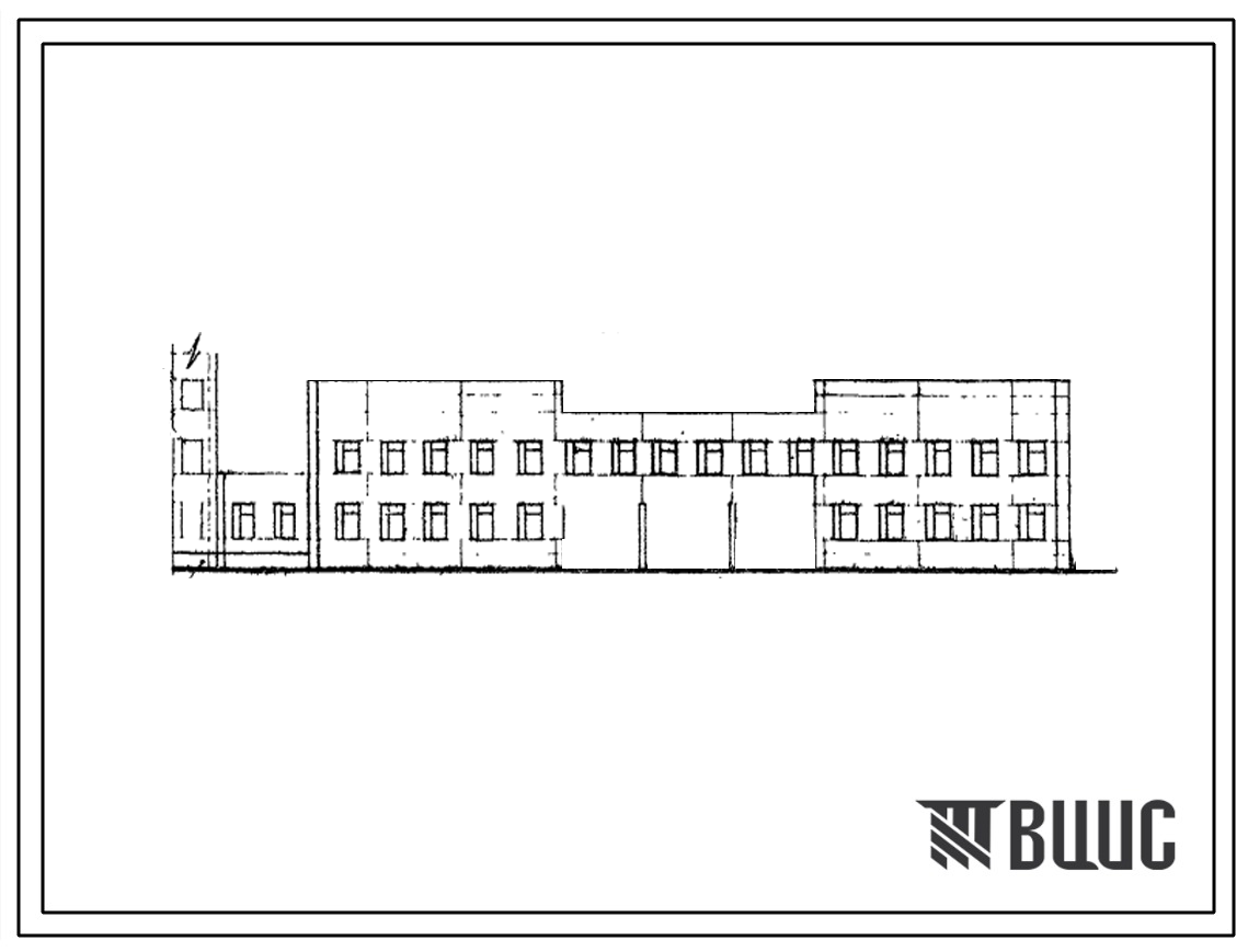 Фасады Типовой проект 252-4-8 Поликлиника на 800 посещений в смену районной больницы на 300 коек, для строительства в 1В подрайоне, 2 и 3 климатических районах