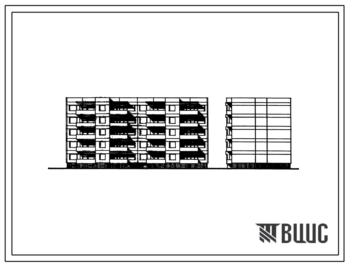 Типовой проект 120В-09/1 Пятиэтажная блок-секция на 40 квартир (однокомнатных 1Б-30, двухкомнатных 2Б-10). Для строительства во 2В климатическом подрайоне Литовской ССР