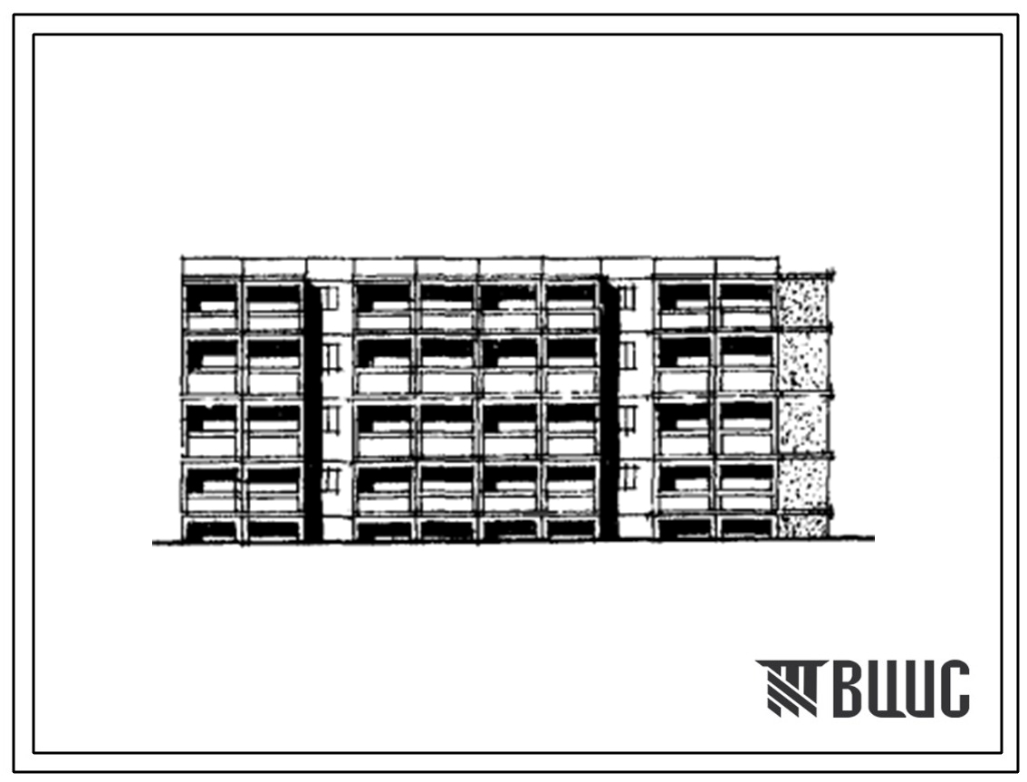 Типовой проект ТДСК-71А/77-02сп/1 Блок-секция четырехэтажная 20-квартирная с правым торцовым окончанием (однокомнатных 1Б — 4, двухкомнатных 2А — 4, трехкомнатных 3Б — 8, четырехкомнатных 4Б — 4).