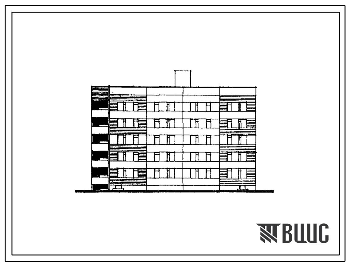 Типовой проект 88-047.86 Пятиэтажная блок-секция рядовая, торцевая на 35 квартир