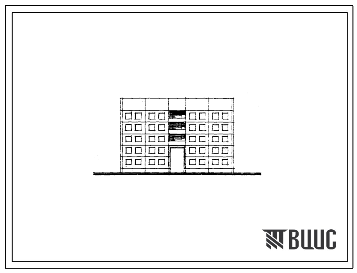 Фасады Типовой проект 84-037/1.2 Блок-секция 5-этажная 20-квартирная рядовая с проездом