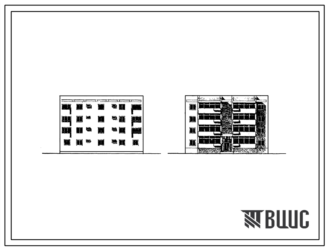 Типовой проект 77-026СП/1 Блок четырехэтажного дома на 8 квартир (4А.5А).