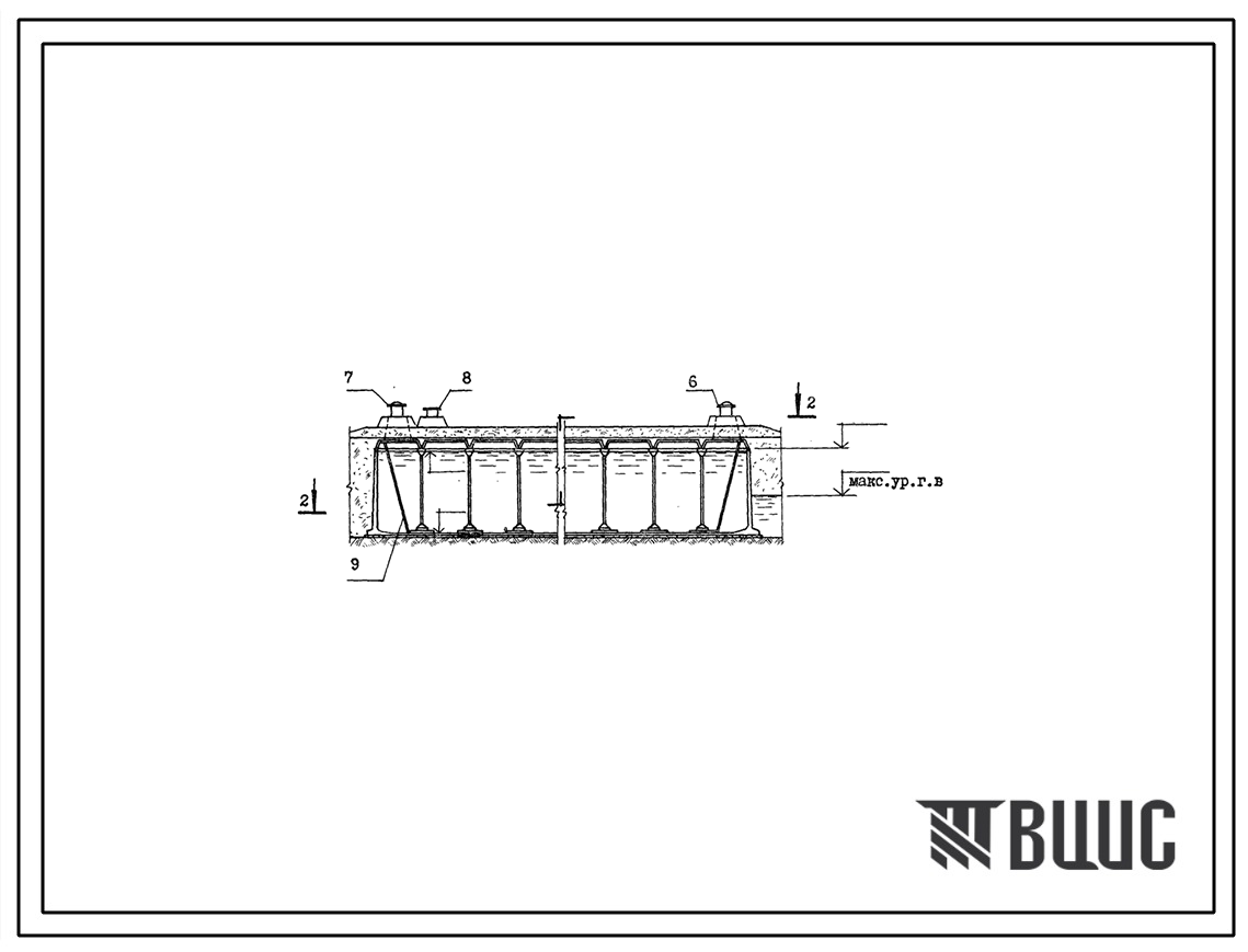 Типовой проект 901-4-67.83 Резервуары для воды прямоугольные железобетонные сборные емкостью от 2800 до 4600 м3 (с применением стеновых панелей с опорой пятой)