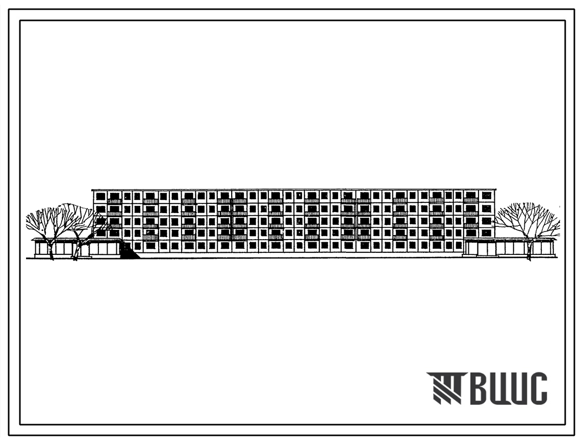 Типовой проект 1-466А-5  Пятиэтажный шестисекционный крупнопанельный жилой дом на 91 квартиру (однокомнатных  15, двухкомнатных малых  18, двухкомнатных  35, трехкомнатных малых  8, трехкомнатных  10, четырехкомнатных - 5) со строенными предприятиями торг
