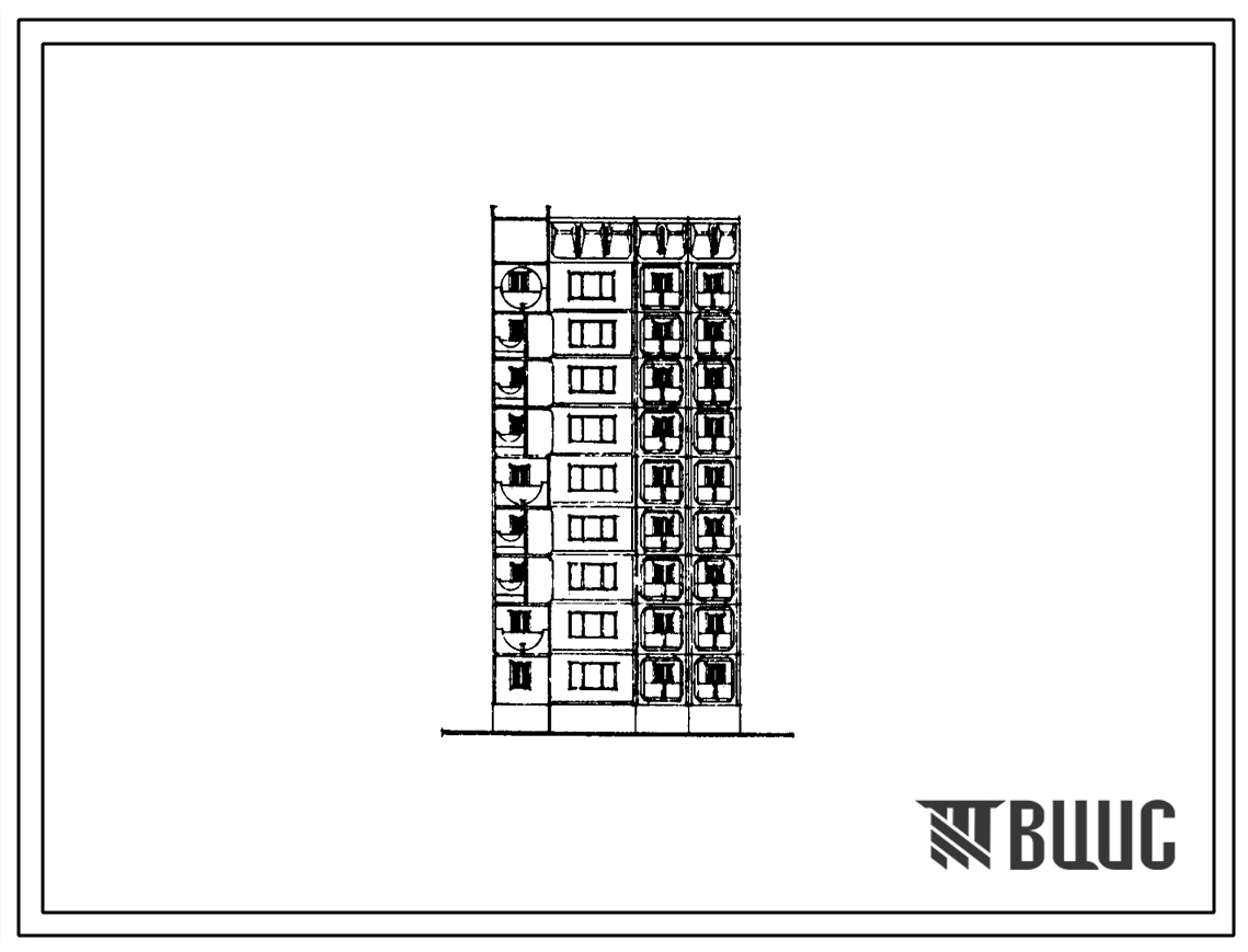 Типовой проект 97-0351с.23.88 9-этажный компоновочный объемно-планировочный элемент КОПЭ 9.5 для Кемеровской области