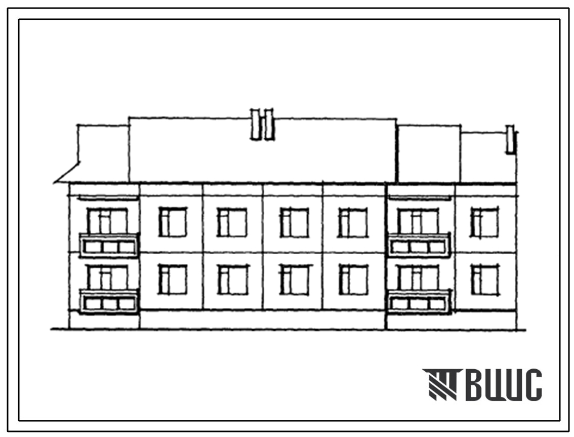 Типовой проект 192-03.88 Двухэтажная блок-секция торцевая левая на 8 квартир. Для строительства в городах и поселках городского типа