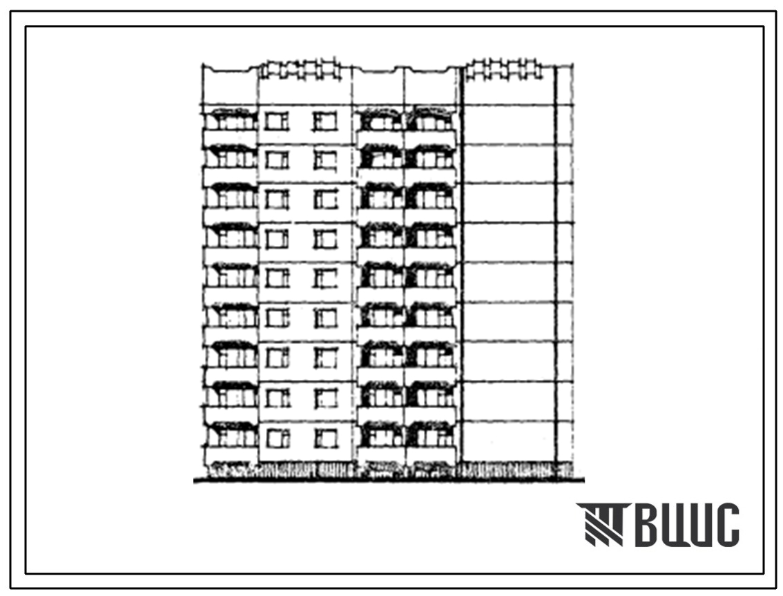 Типовой проект 84-047.85 9-этажная блок-секция на 36 квартир угловая правая. Для строительства во 2В климатическом подрайоне (г.Львов и Львовская область).
