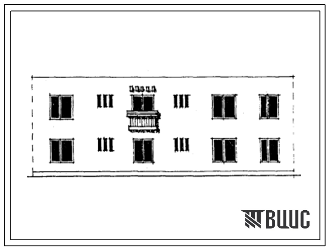 Типовой проект 101-045п/1 Двухэтажная блок-секция на 4 квартиры типа 2Б - 5А