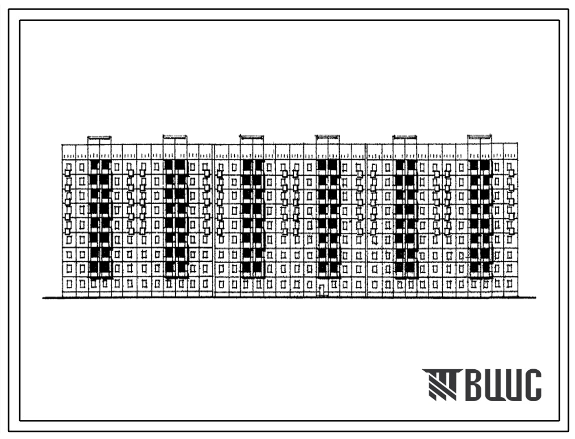 Типовой проект 111-148-28сп Девятиэтажный шестисекционный жилой дом на 108 квартир (трехкомнатных 3Б-29, четырехкомнатных 4Б-54, пятикомнатных 5Б-16) с шагом поперечных стен 3,0 и 3,6 м. Для строительства в 3 климатическом районе Киргизской ССР сейсмичнос