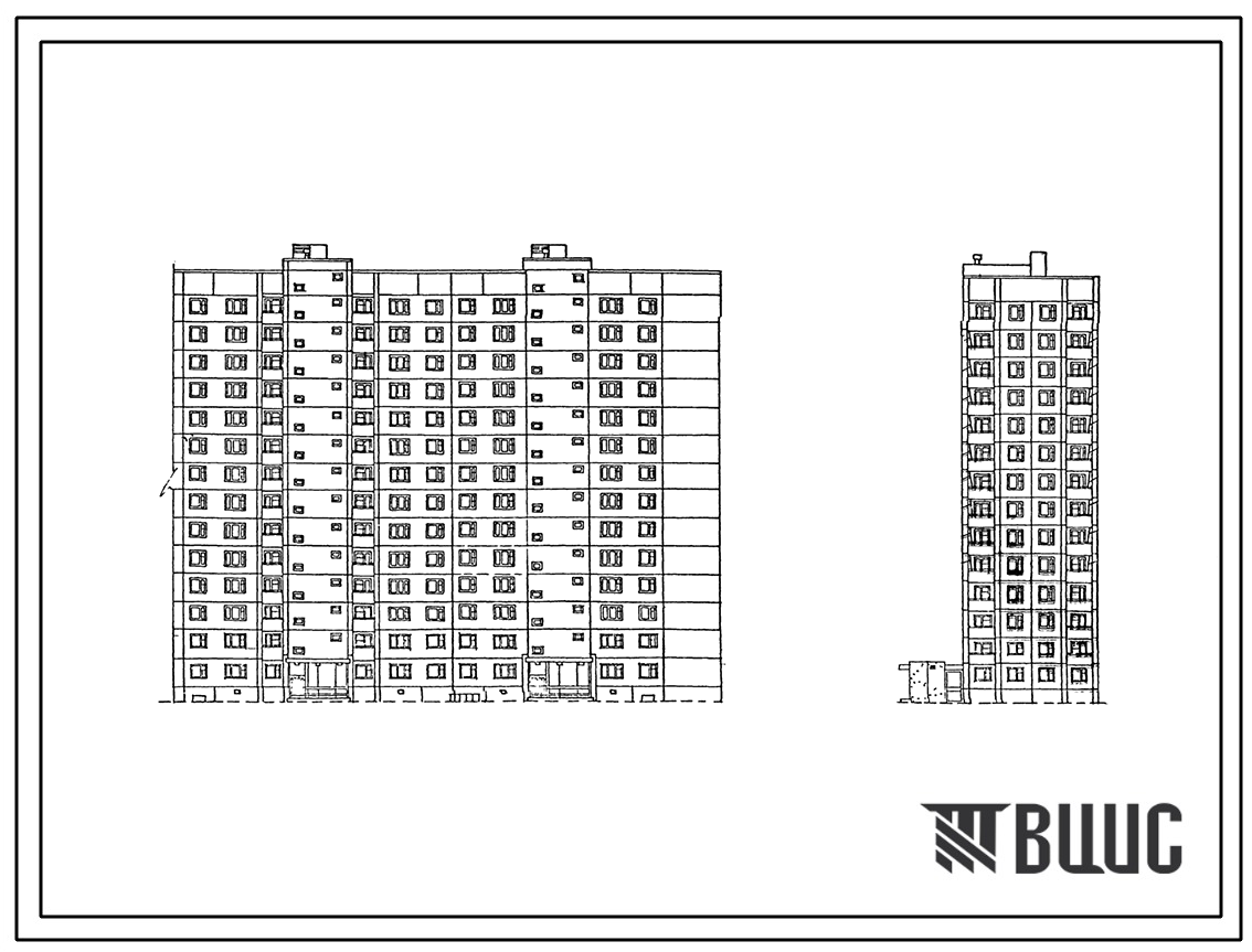 Типовой проект П30-1/12 Блок-секции 12-ти этажного панельного жилые дома с 2-умя дополнительными этажами для строительства в г. Москве