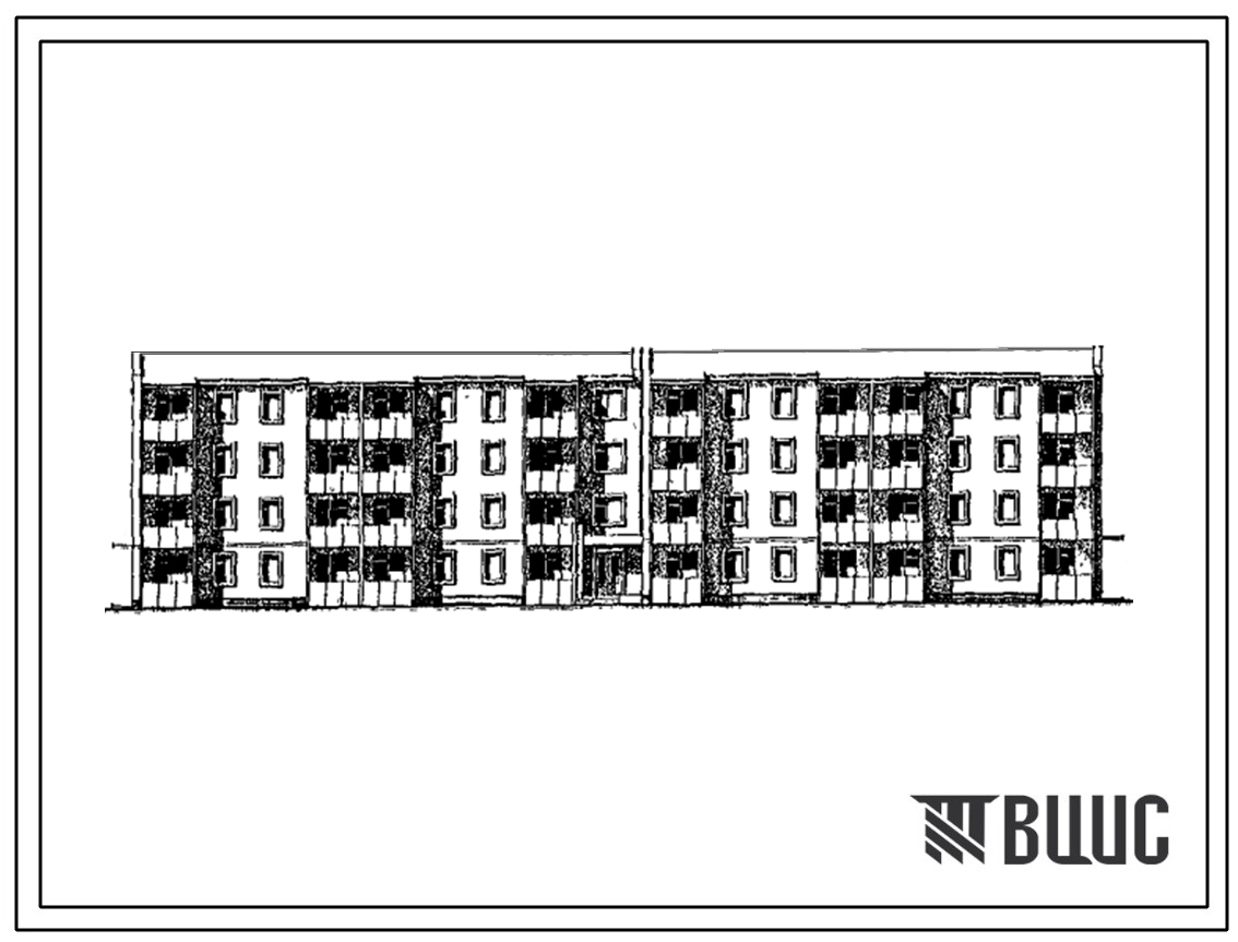 Типовой проект 134-77-159с.13.90 4-этажный 56-квартирный жилой дом со стенами из кирпича для престарелых граждан и инвалидов (для строительства в Узбекской ССР)